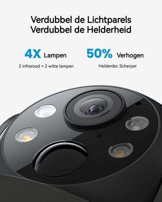 ieGeek 2K PTZ Bewakingscamera Buiten Draadloos met Batterij, Solar WiFi Beveiligingscamera voor thuis met Zonnepaneel en PIR Bewegingsdetectie, Kleuren Nachtzicht CCTV IP Camera Security - zwart - 2 stuks van Merkloos — afbeelding 5