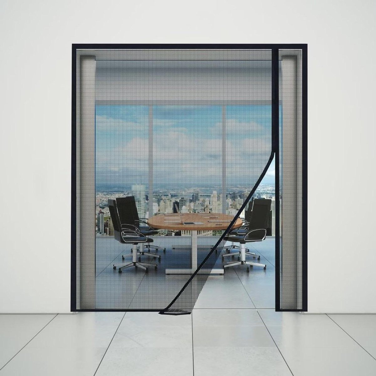 Horizontaal Hor - Vliegendeur Hor - Insecten Buiten Houden - Automatisch Sluitend - 75x250cm - Zwart