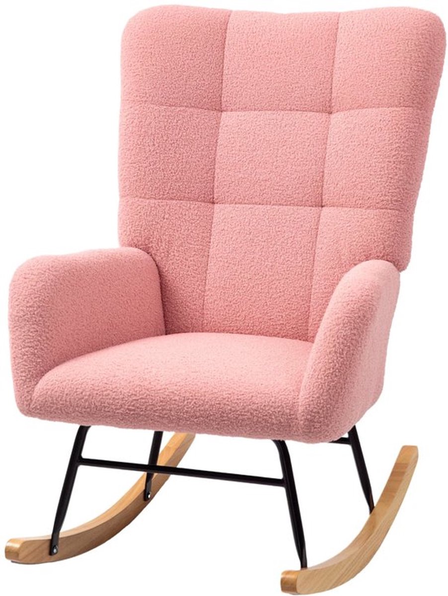 Schommelstoel – Relaxstoel – Fauteuil – Schommelstoelen – Loungestoel – Teddy Velvet – Met