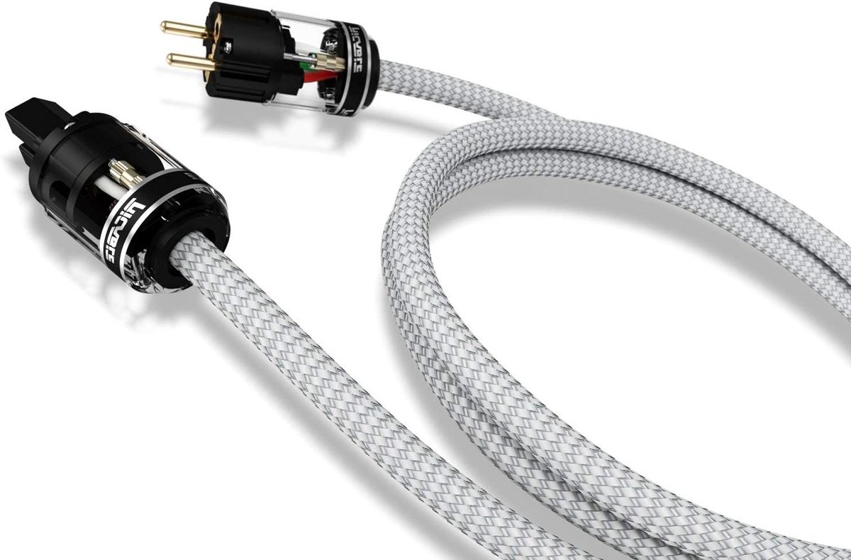HiFi Stroomkabel - Audio Kabel - Muziek Luisteren - Gemaakt in Italië - 3 Meter - Goud