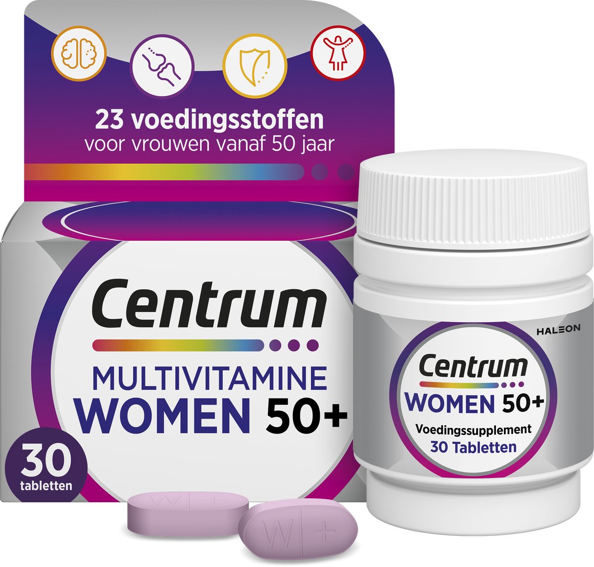 Centrum Women 50+ - Multivitaminen - 13 Vitaminen & 10 Mineralen - Tabletten - Energie, Weerstand, Botten, Hormonale regulatie - Bevat Vitamine B6, B12, C, D en Calcium - 30 stuks