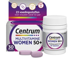 Centrum Women 50+ - Multivitaminen - 13 Vitaminen & 10 Mineralen - Tabletten - Energie, Weerstand, Botten, Hormonale regulatie - Bevat Vitamine B6, B12, C, D en Calcium - 30 - 30 stuks
