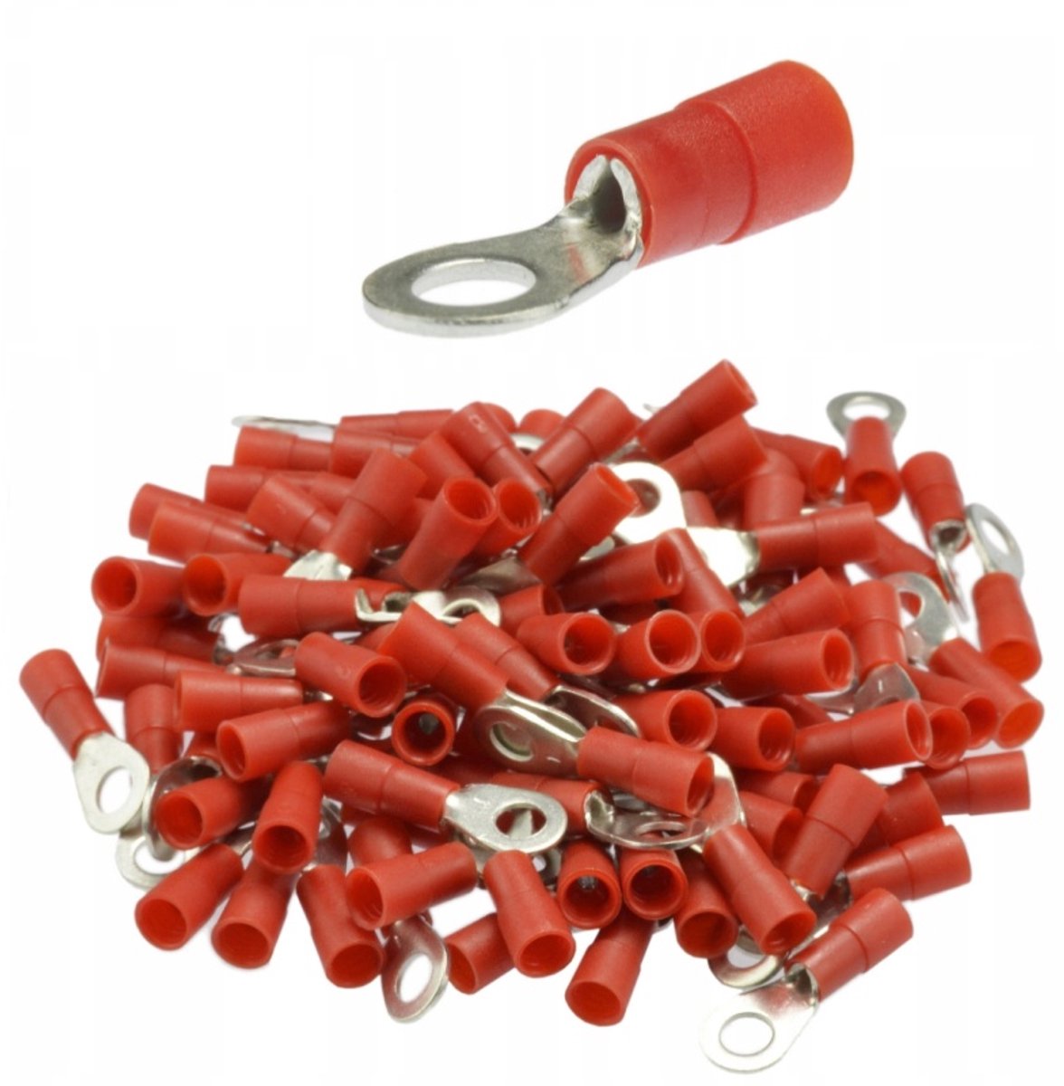 Trytyt TIKO - Geïsoleerde Oogklemmen - Rode Isolatie - 100 stuks - Metrische Schroefdraad 5,3 mm