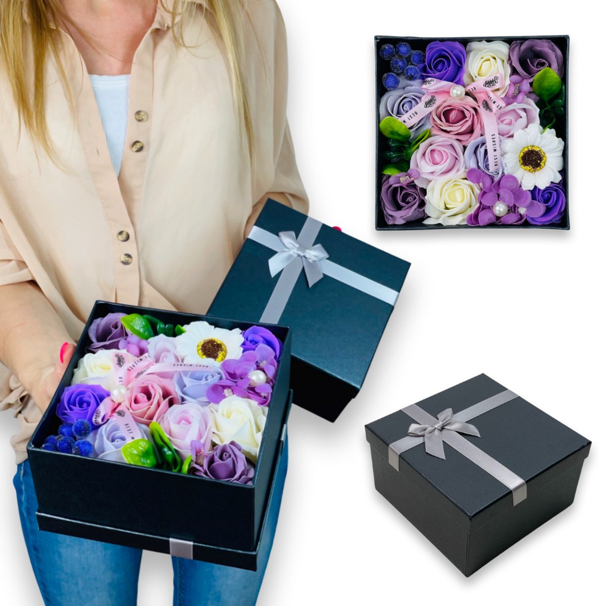 Inspiruj - Flowerbox - Fiolet - Vierkant