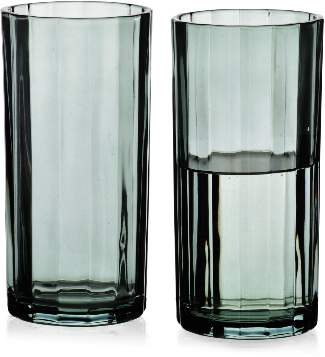 ELISE STRIPES Serie - Longdrinkglas - 360ml - Groen - Set van 4
