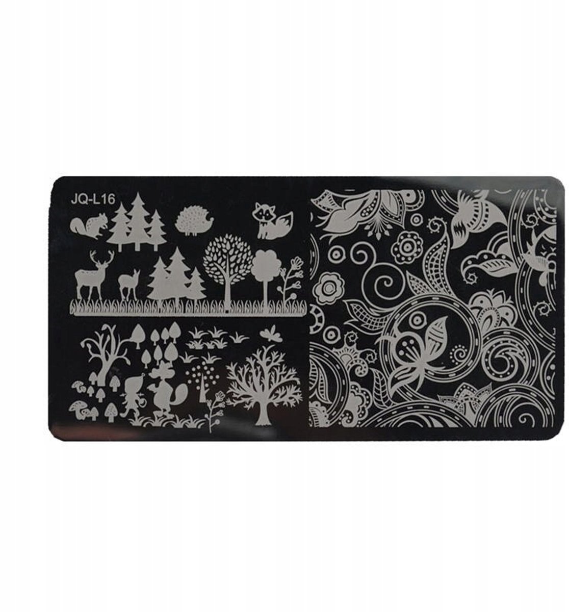 Born Pretty JQ-L16 Serie - Ponsplaat voor Nagelontwerp - 12x6 cm - Herbruikbaar
