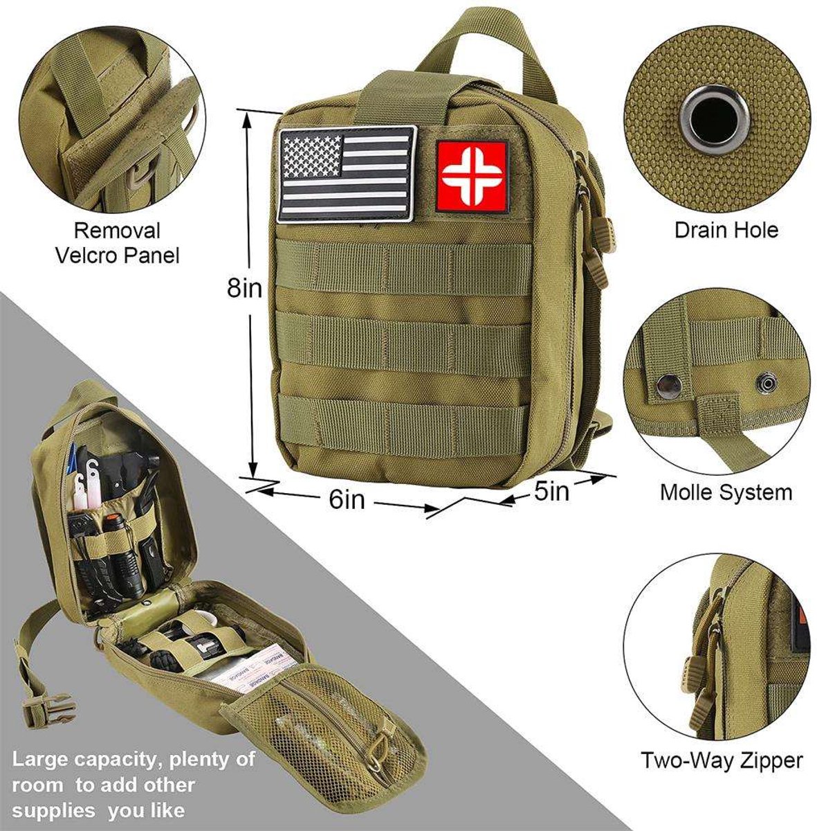 RezReady Survival & EHBO-kit 142-delig – Professioneel met Molle-tasje