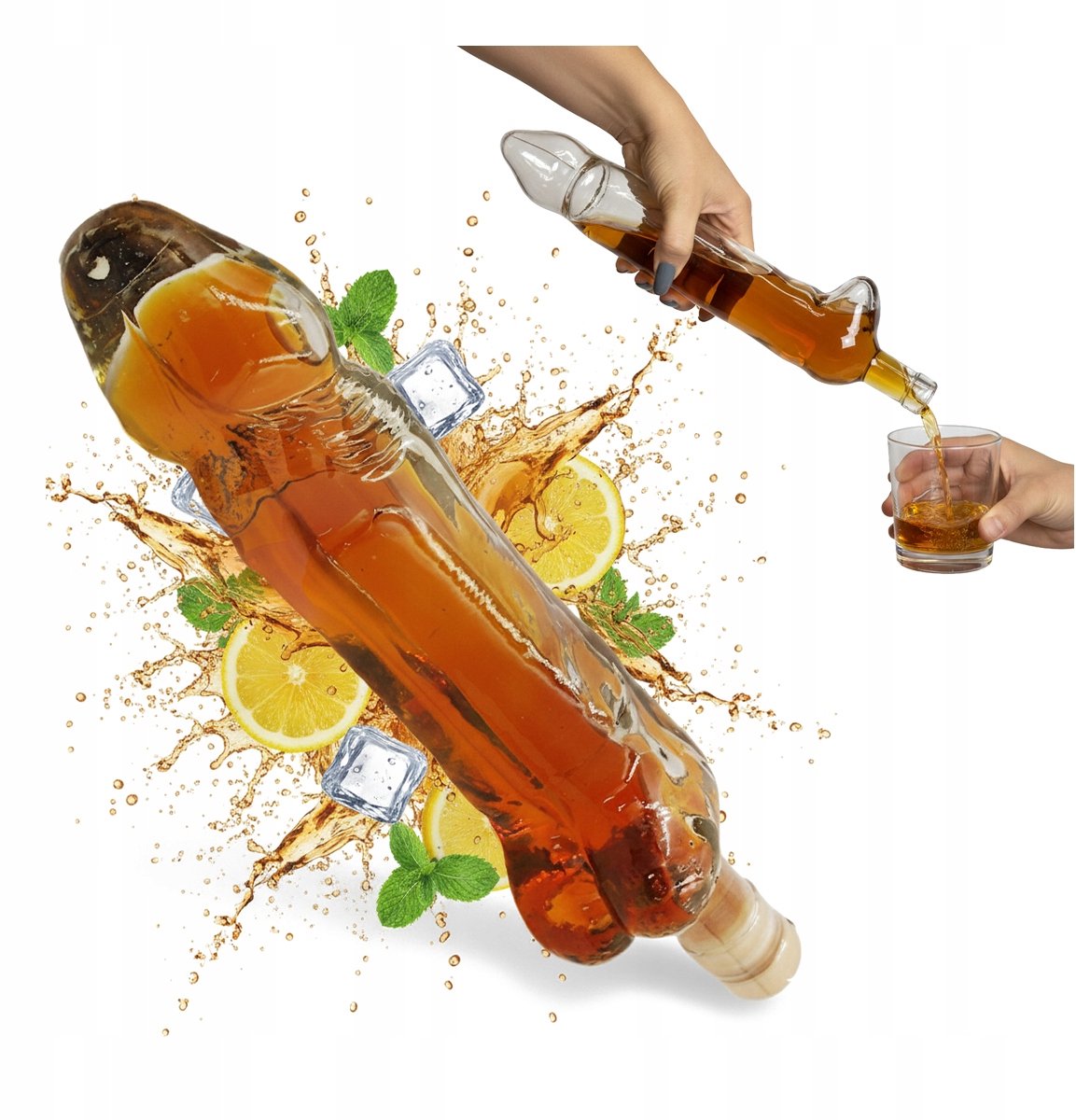 Bimberek Eros - Glazen Karaf - 500ml - Humoristisch Cadeau - Hoogwaardig Glas