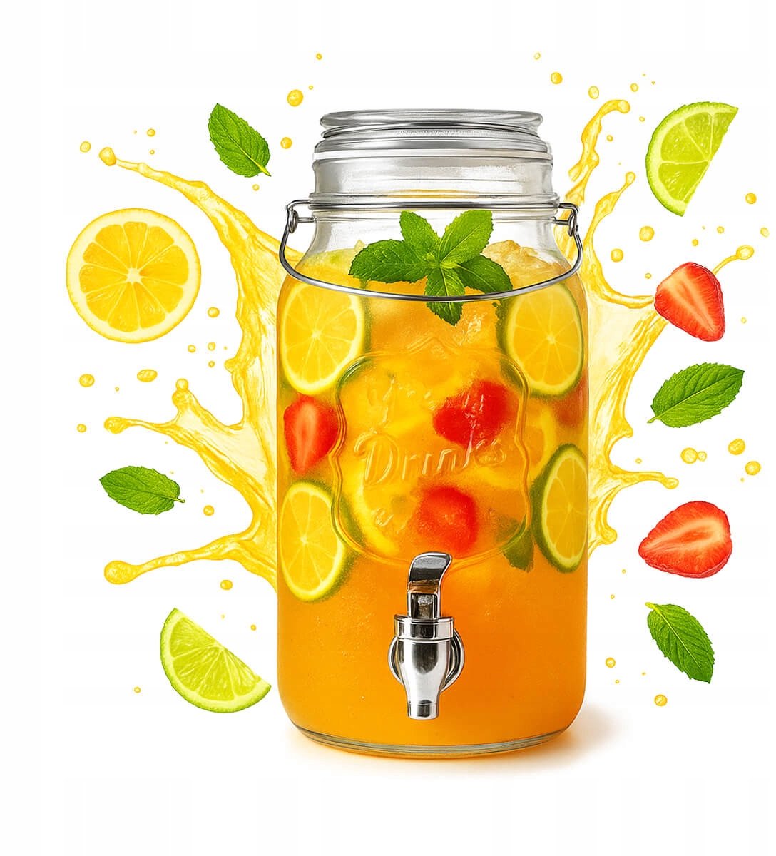 Bimberek - Glazen Dispenser - 4L - Kran - Transparant