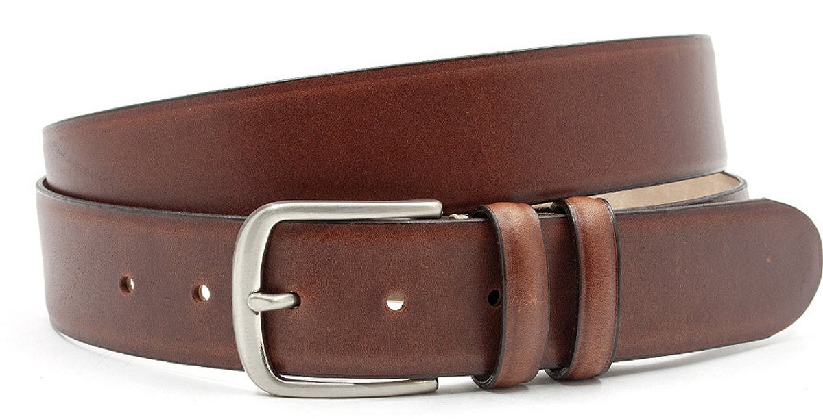 dames riem cognac - 4 cm breed - Leer - Jeans riem - Casual - Maat 90