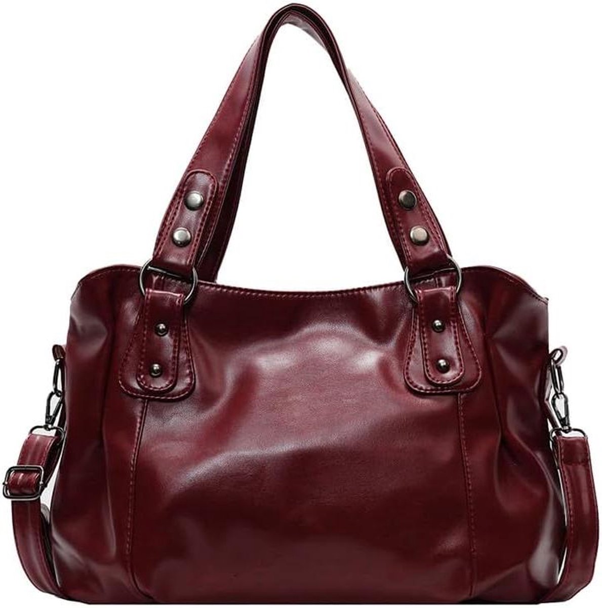 Dames Handtas - Schoudertas Hobo - Dagelijks Gebruik - Verstelbare Band - 36x15x25 cm - Rood