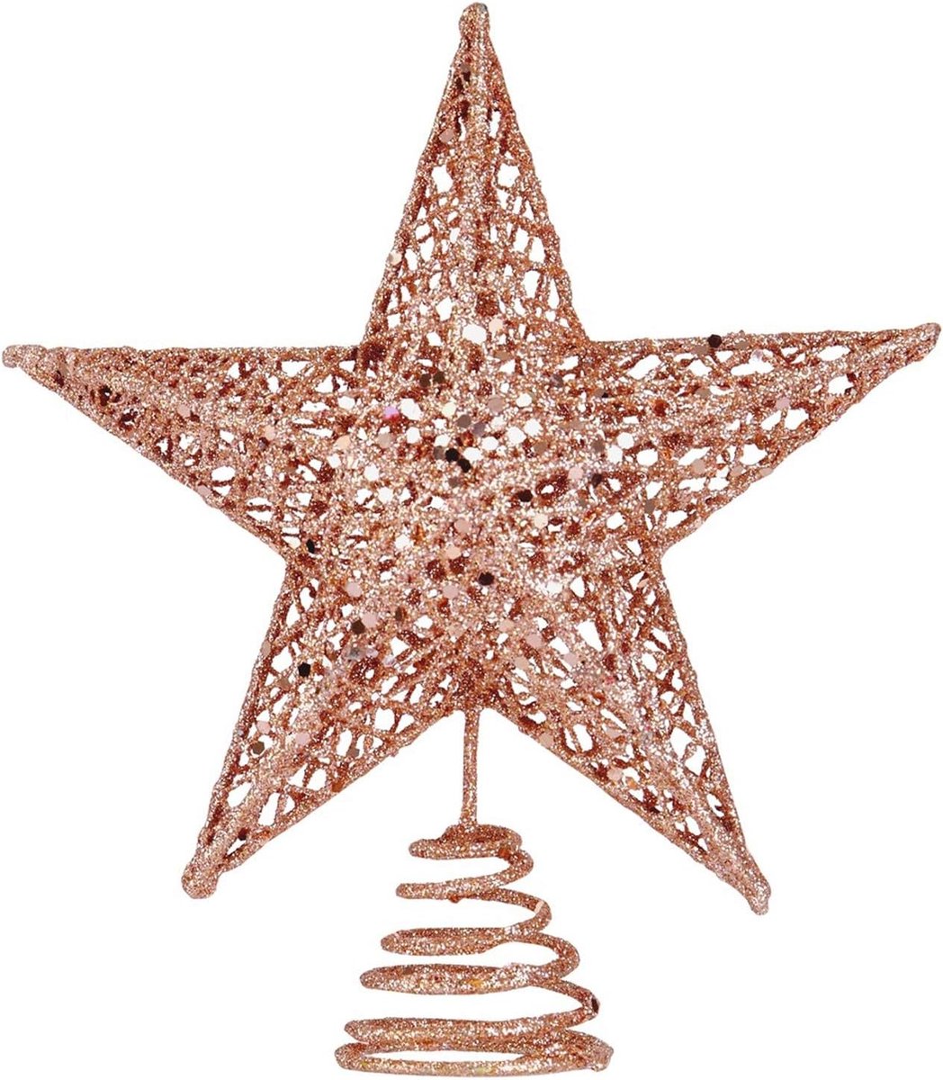 Kerstboom Ster - Boomversiering Top - Kerstsfeer Creëren - Glitter Versiering - 20 cm - Goud – foto 6