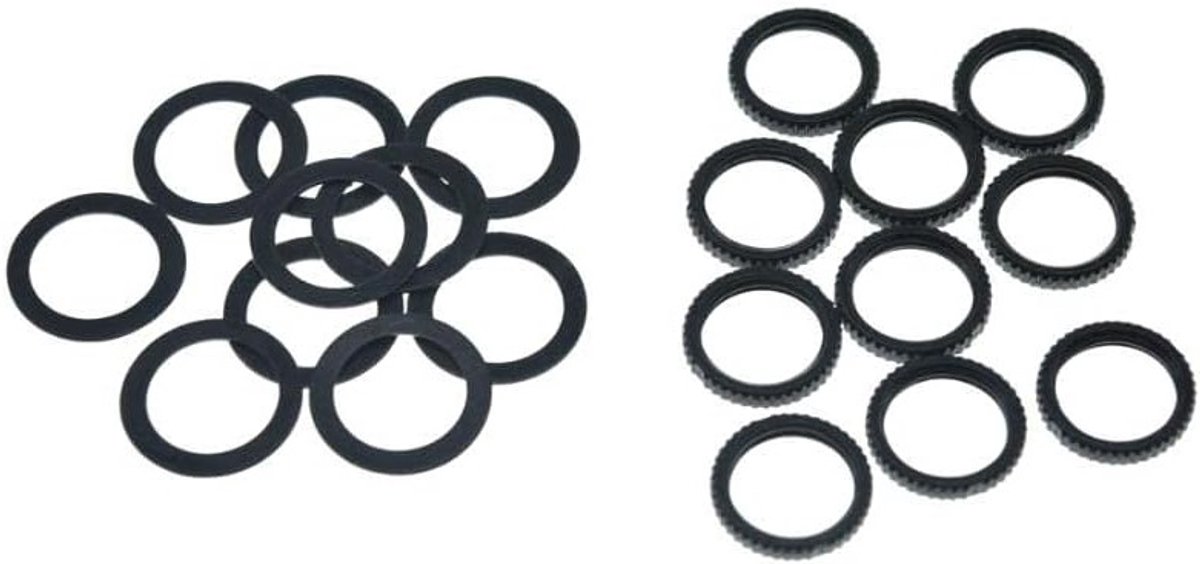 10 Stuks M12 Draad Rocker Moer en Ring voor Gitaar, Geschikt voor Epiphone Les Paul en SG, Zwart