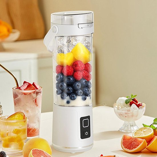 Draagbare Blender - Mini USB Sapcentrifuge - Oplaadbare Persoonlijke Smoothie Maker - Voor Thuis - Kantoor & Reizen - 265*83*95mm -600mL - Wit van Merkloos — afbeelding 5