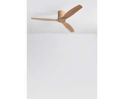CREATE - Plafondventilator 40W stil Ø132 cm met LED verlichting in behuizing en lamp - M - Sfeerlicht - Afstandsbediening - WIND CALM RATTAN