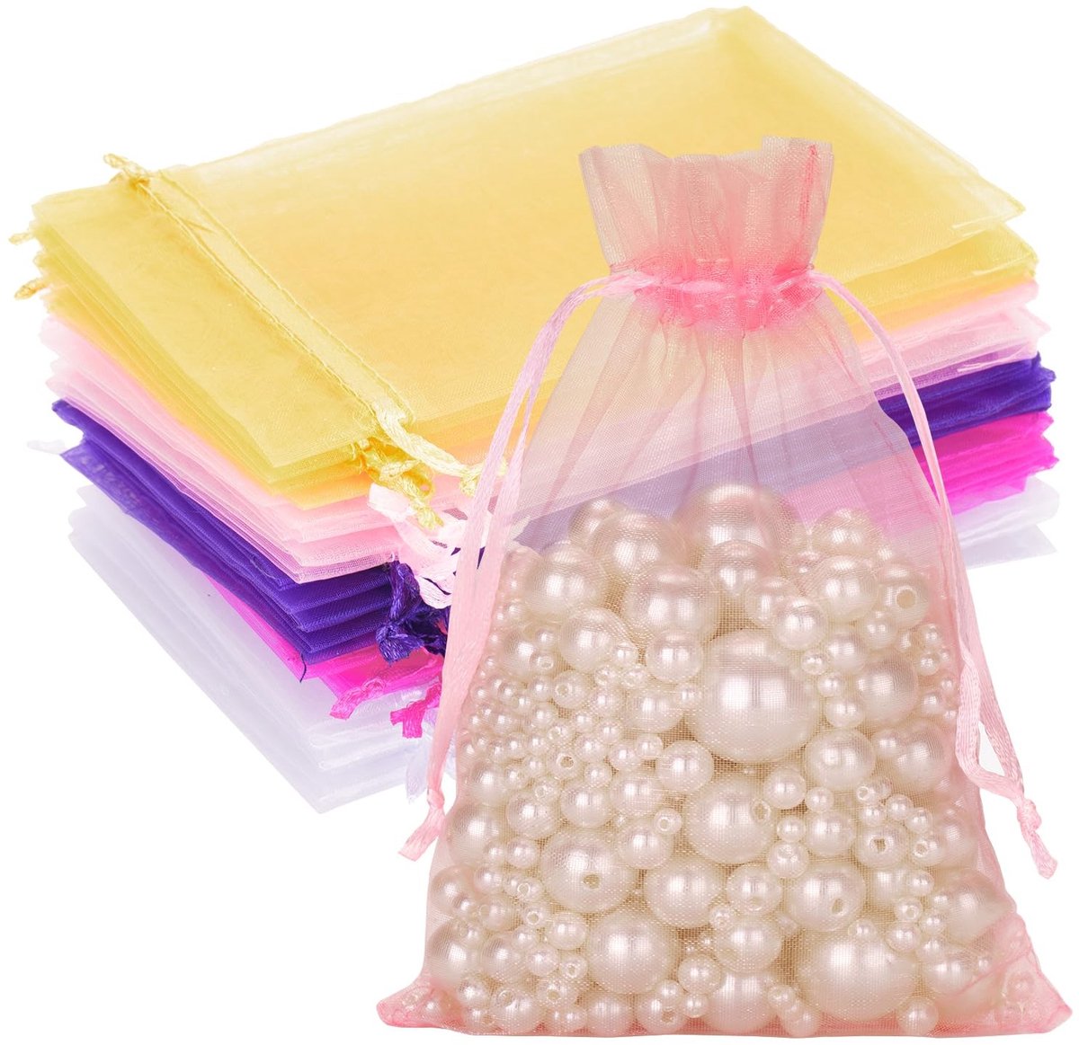 VT Goods - Bruiloft organzazakjes - Geschenken verpakken - Veelkleurig - Klein formaat 10 x 15 cm - Sieraden en snoep - Perfect voor feestjes en eve..