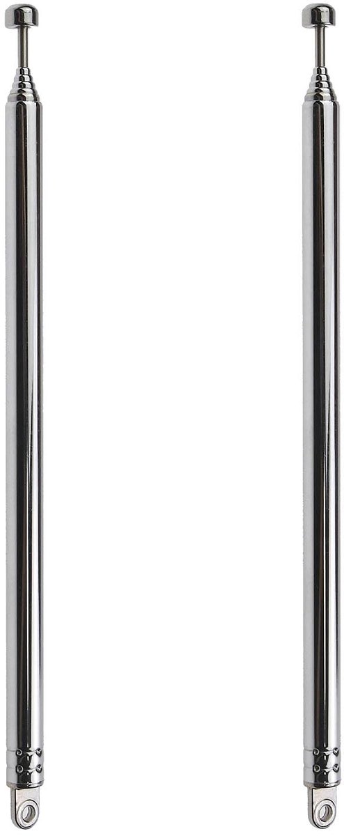 Golden crown - Telescopische Antenne - Vervangingsantenne - Zilver - FM-antenne - Geschikt voor VHF/UHF-radio - 2 stuks