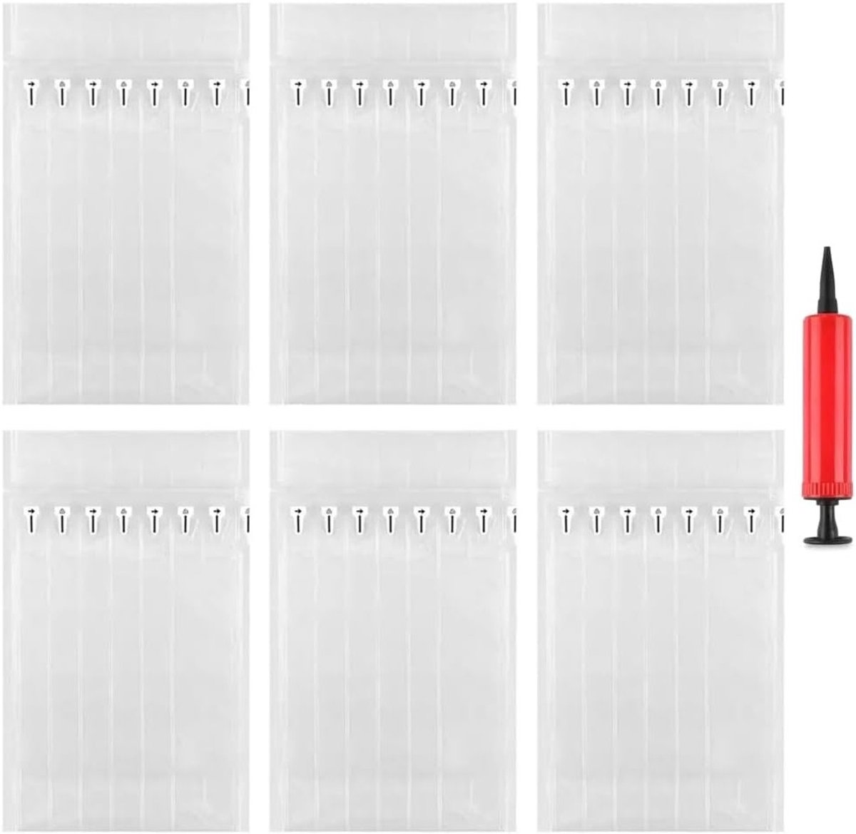 Veilig transport van wijnflessen met 7-delige beschermzakken en luchtpomp voor optimale bescherming