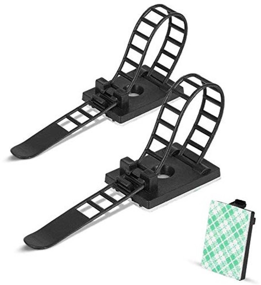 SPHProducts - Verstelbare Zelfklevende Clips - Kabelorganizer - Zwart - Draadclips - 50 Stuks - Geschikt voor Auto en Thuis - Klein Formaat