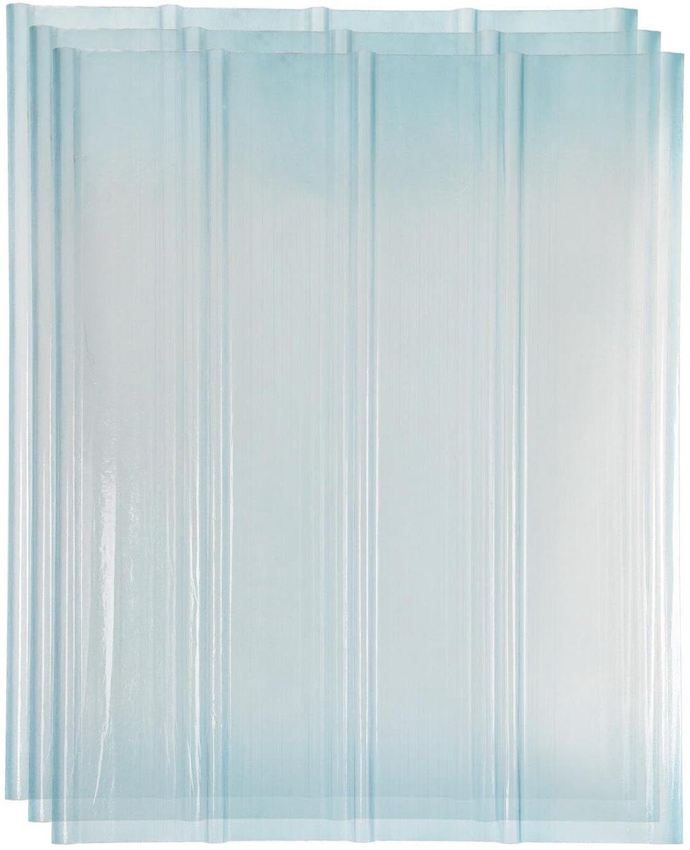 Trapezium golfplaten - Dakplaten glasvezel - Overkapping bouwen - Hagelslag en uv-bestendig - 90 x 160 cm - Transparant