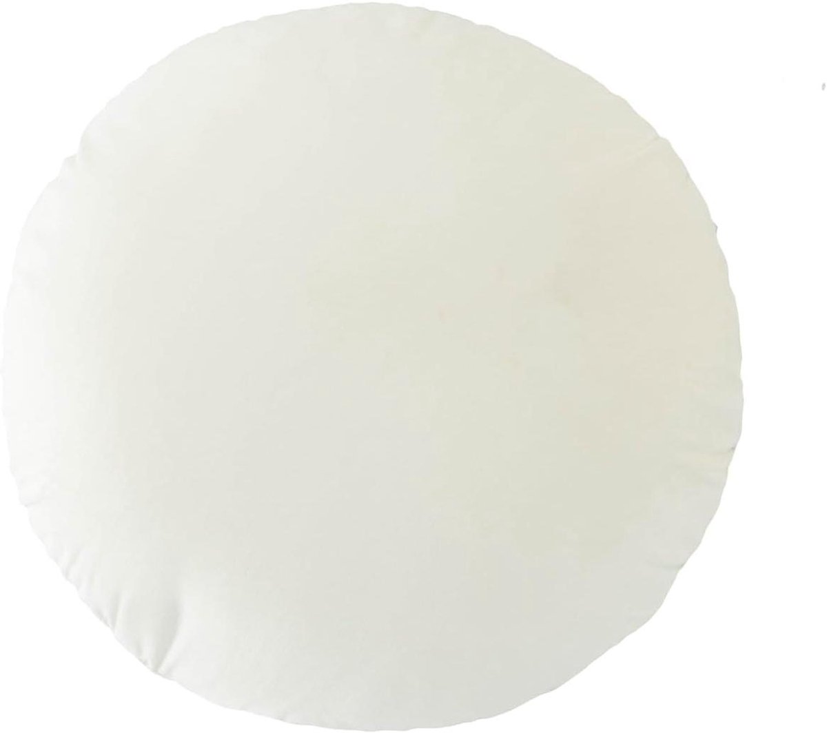 Rond Sierkussen - Vloerkussen Bankkussen - Woonkamer Decoratie - Pompoen Vouwvorm - 45 cm - Wit
