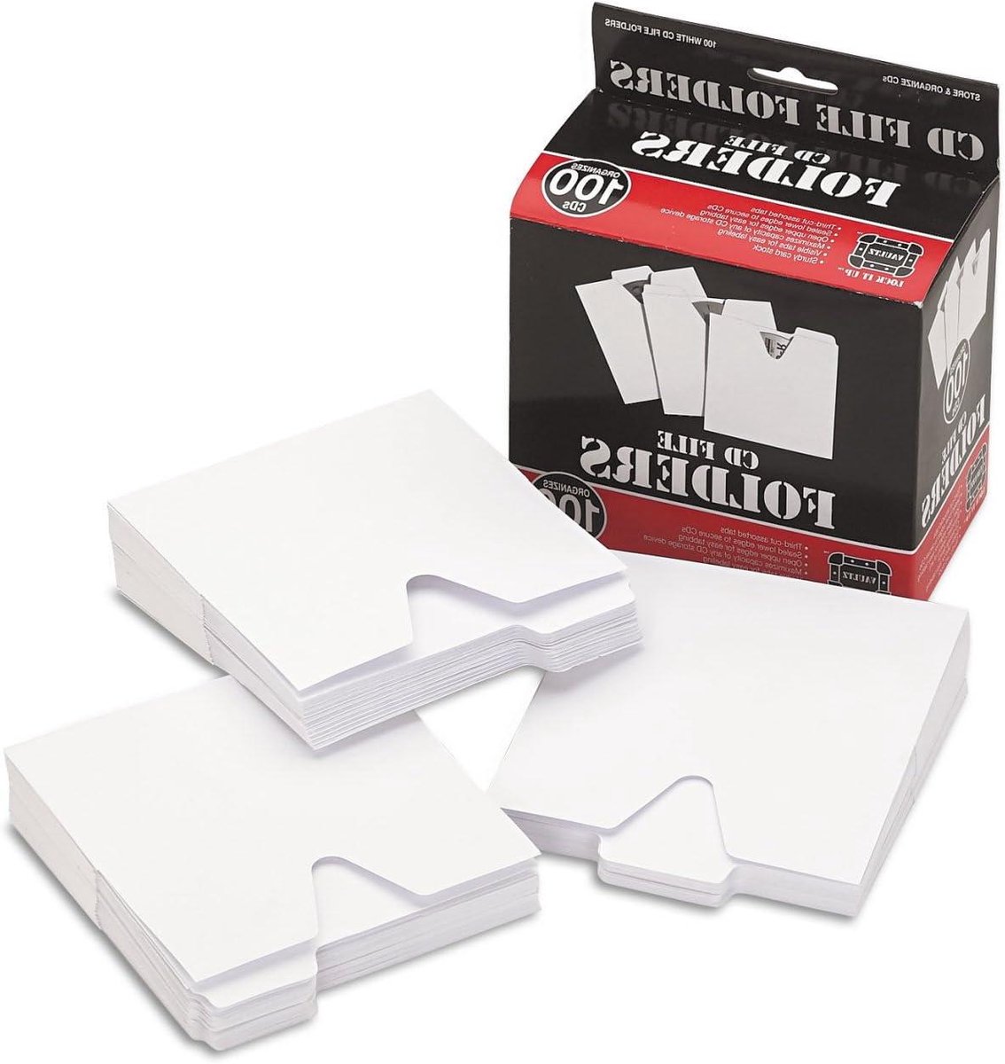 CD Opbergmappen - Mappen voor CD's - CD's Organiseren - Halverwege Verzegeld - 100 stuks - Wit