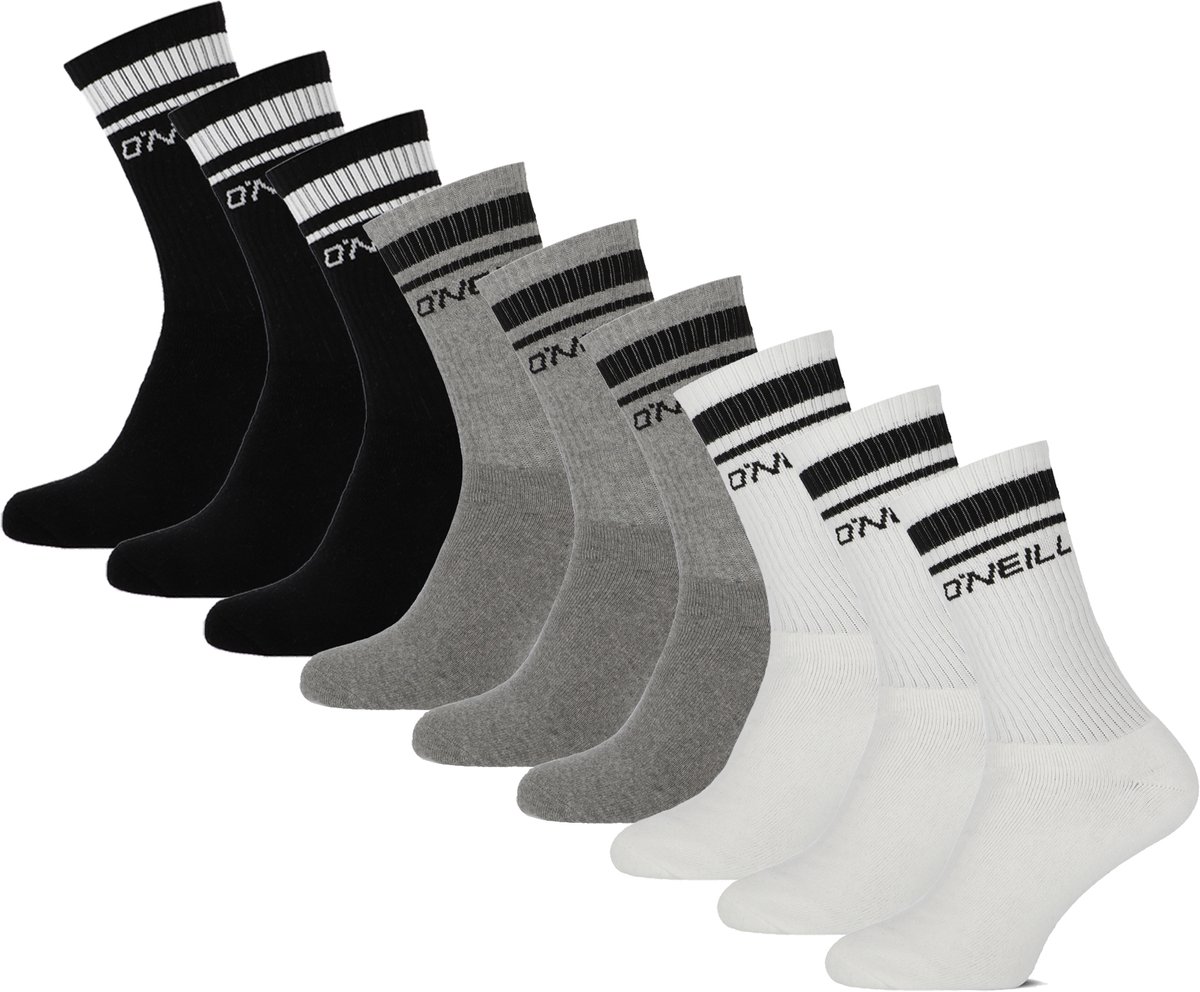 O’Neill Sportsokken Unisex 9-Pack Effen Multi Wit
