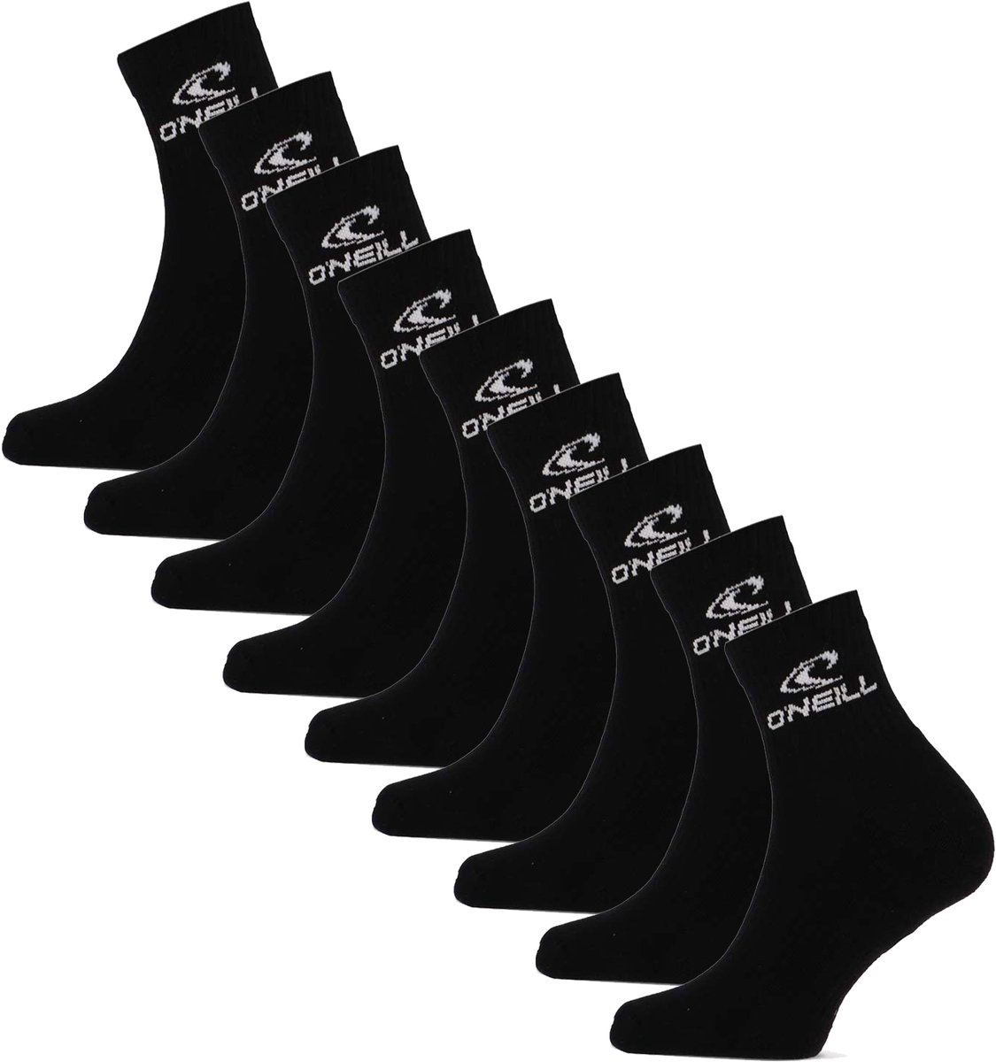 O’Neill Sportsokken Unisex Quarter 9-Pack Effen Zwart