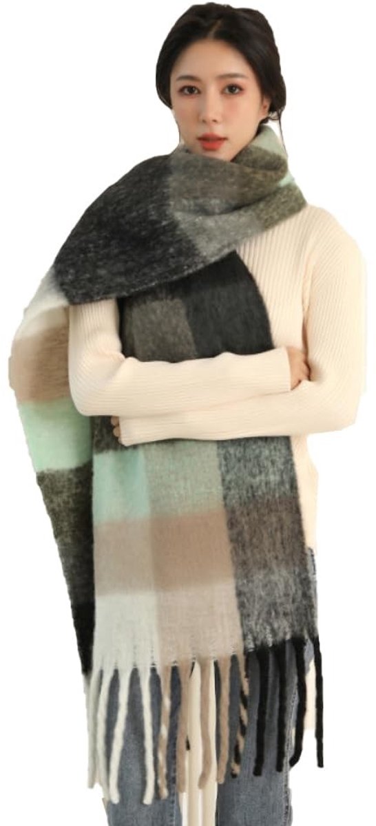 Wambere Dames Sjaal Geruit Oversized Winter Sjaal - Zacht & Warm - Multi-kleurige Mode Sjaal voor Koude Dagen