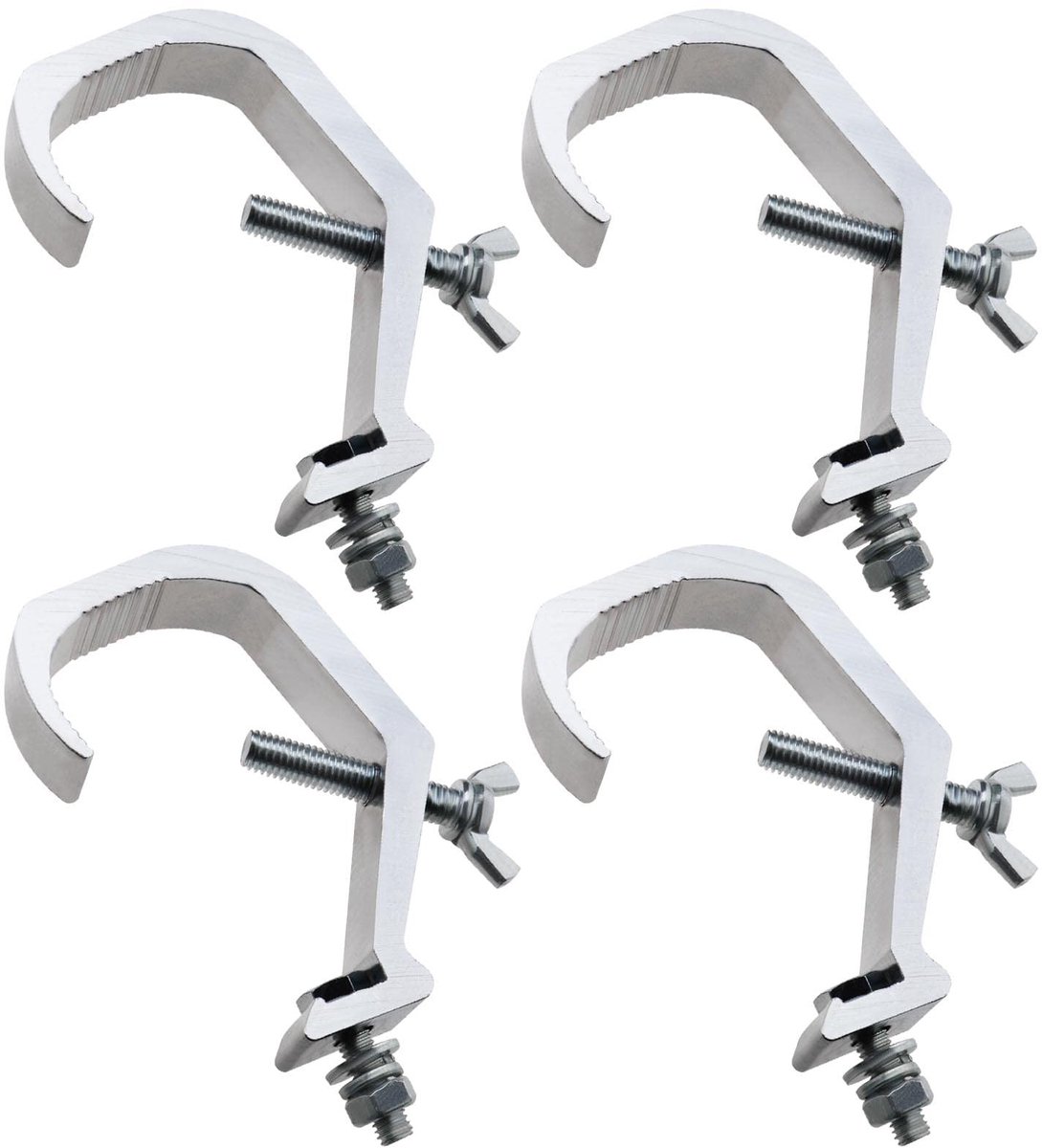 Vt products - Klem Haken - Podium Licht Accessoires - Zilver - Metalen Truss C-Clamp - Geschikt voor Schijnwerper Spotlights - 4Pcs