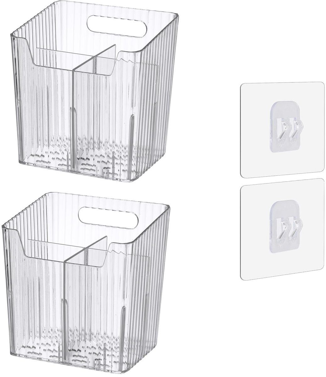 SPHProducts - Acrylic Organizer - Stackable Organizer - Duurzaam en onderhoudsvriendelijk - Transparant - Makeup Containers - Perfect voor badkamer en