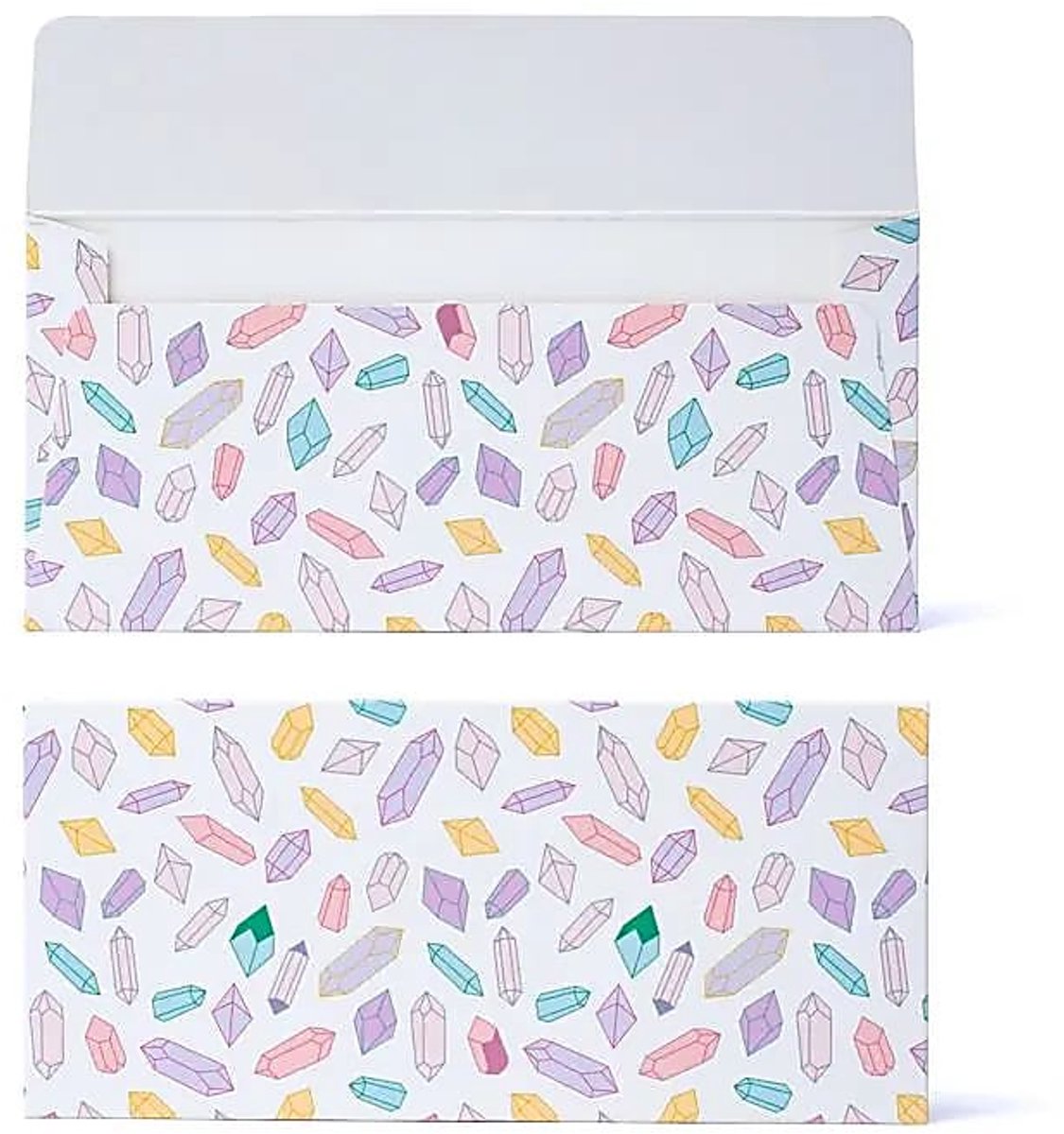 Cadeaukaartenvelop Meerkleurige diamanten --pakket van 10 stuks - 19x9cm - 19x9cm