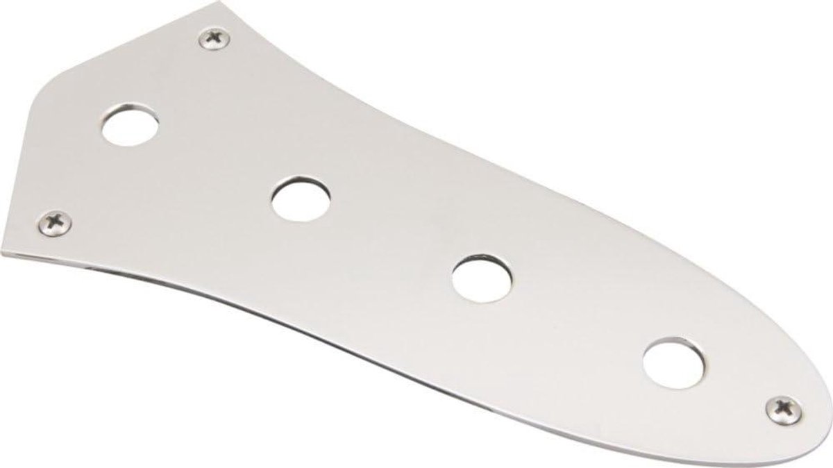 Control Plate Basgitaar - Afdekplaat Bas - Reparatie Gitaar - 4-Gats Model - Full Size - Zilver