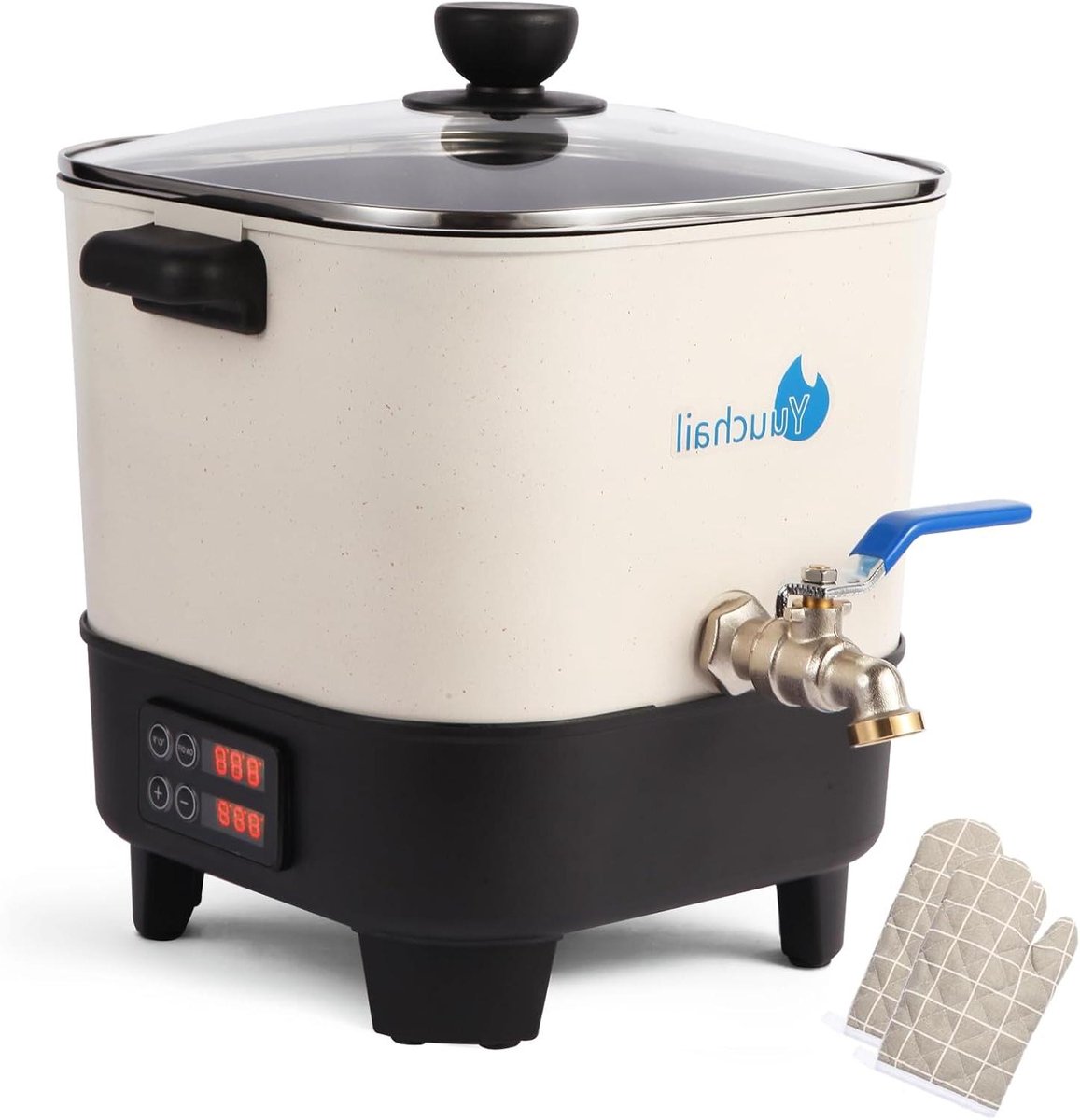 Wax smelter kaarsen - Kaarsen maker pot - Kaarsen maken - Schuine bodem antiaanbak - 7 liter - Wit