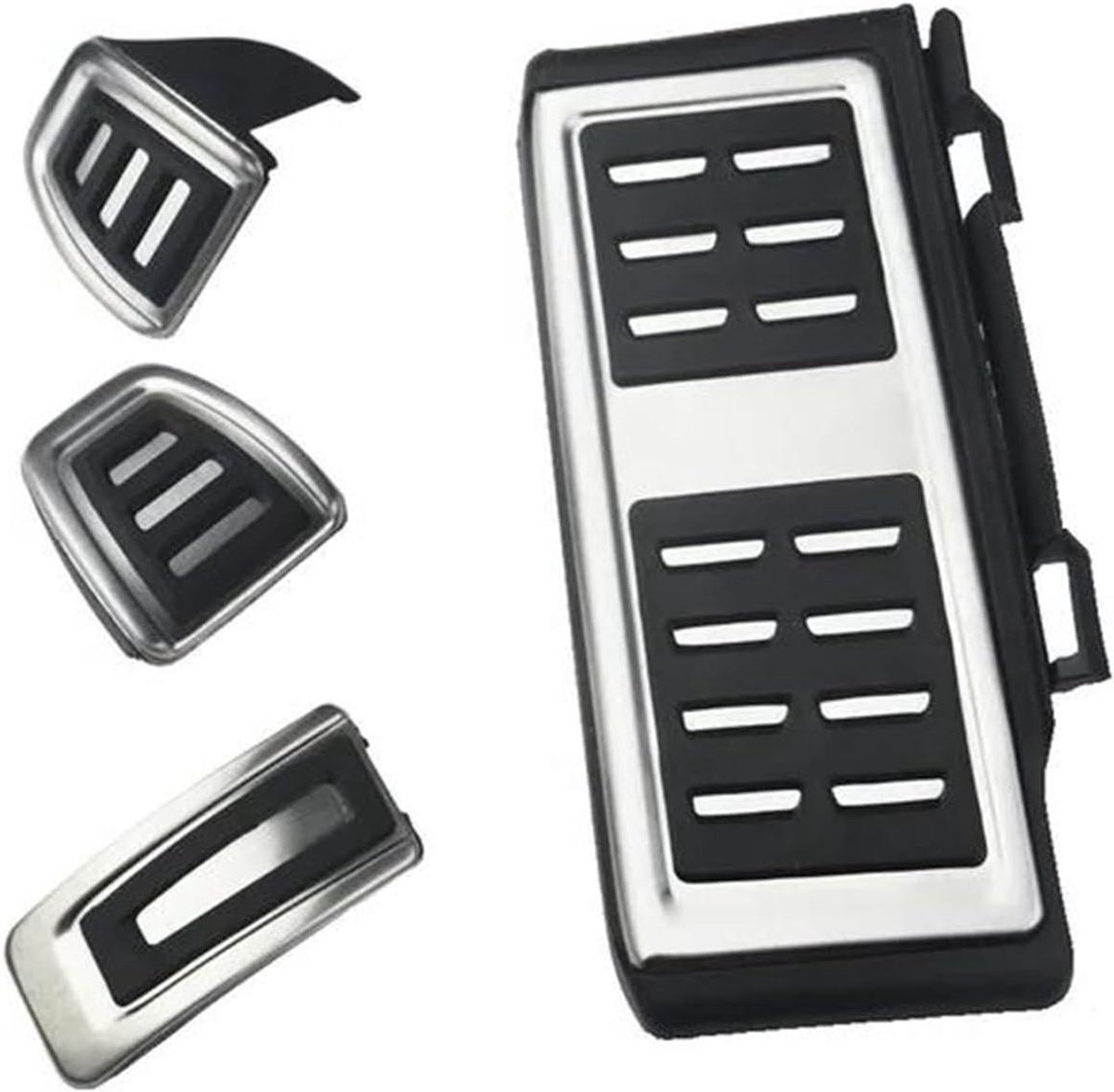 Pedaal Covers - Pedaalhoezen Auto - Veiliger Rijden - Antislip Textuur - Set van 3 of 4 - Zilverkleurig