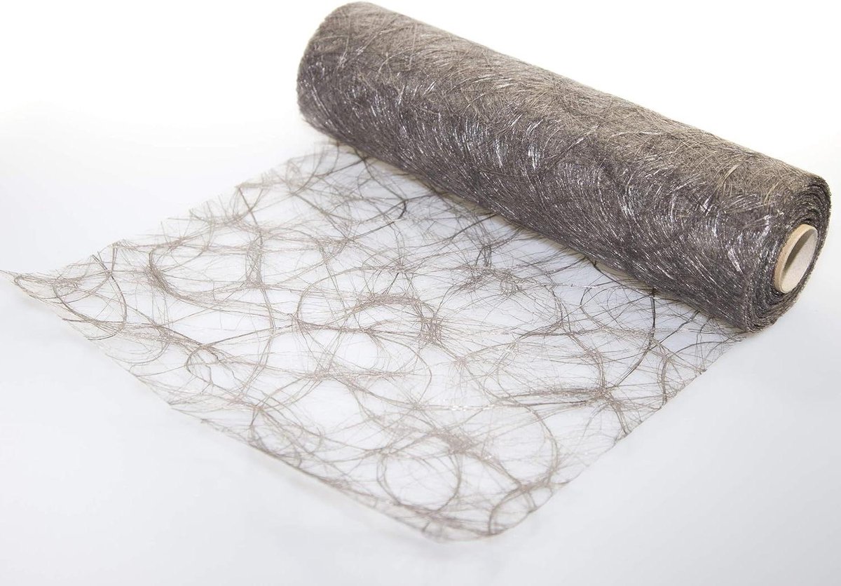 Tafelloper - Tafelband Decoratie - Feestelijke Decoratie - Vezel structuur - 30cm x 25m - Taupe