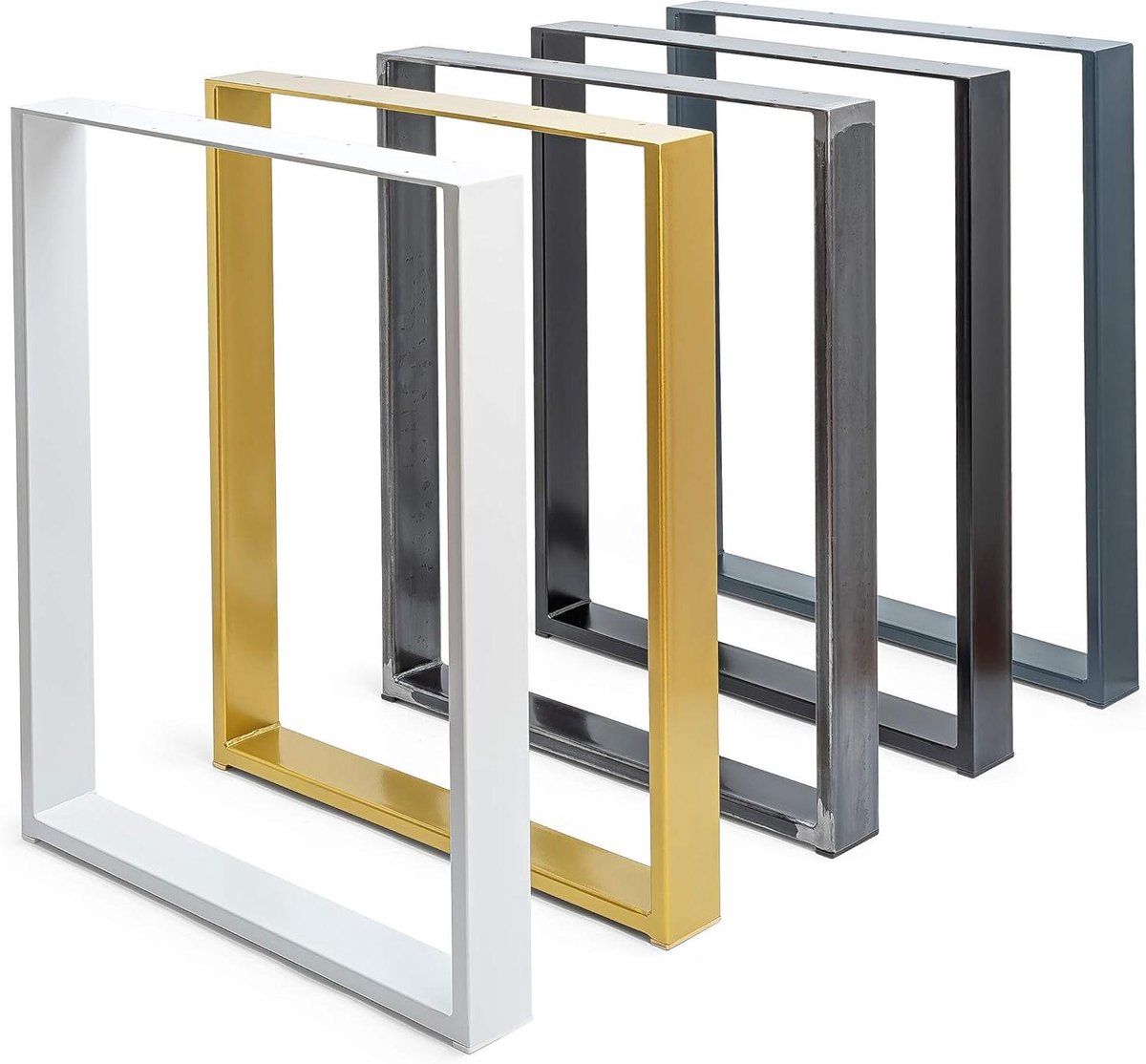 Tafelpoot Set - Meubelpoten Onderstel - Tafel Maken - Gesloten Profiel 80x20mm - B80 x H72 cm - Wit