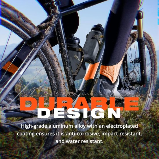 Fietshouder Aluminium - Bidonhouder Fiets - Veilig Fles Meenemen - Ultra Licht 26g - Standaard Maat - Zwart — afbeelding 4