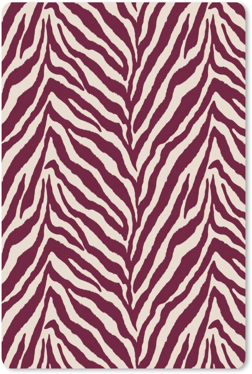 Muismat 13x20 cm - Mousepad Zebra - Motief - Bordeaux - Rood - Muismatten