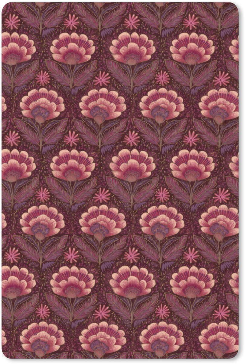 Muismat 13x20 cm - Mousepad Bloemen - Waaier - Paars - Muismatten