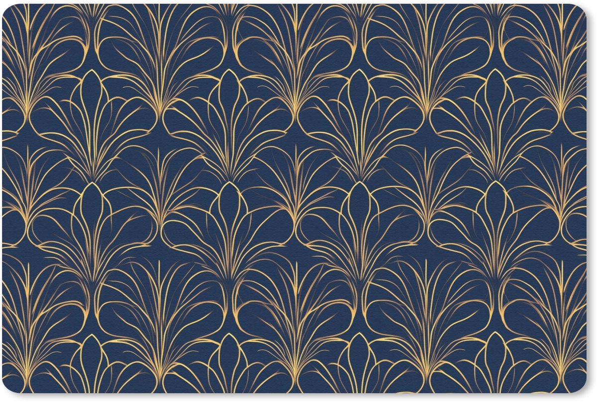 Muismat 13x8 cm - Mousepad Deco - Waaier - Blauw - Muismatten