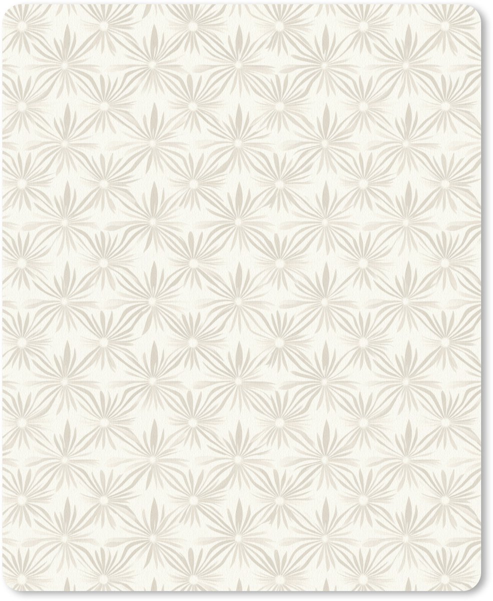 Muismat 12x16 cm - Mousepad Patroon - Bloemen - Beige - Muismatten