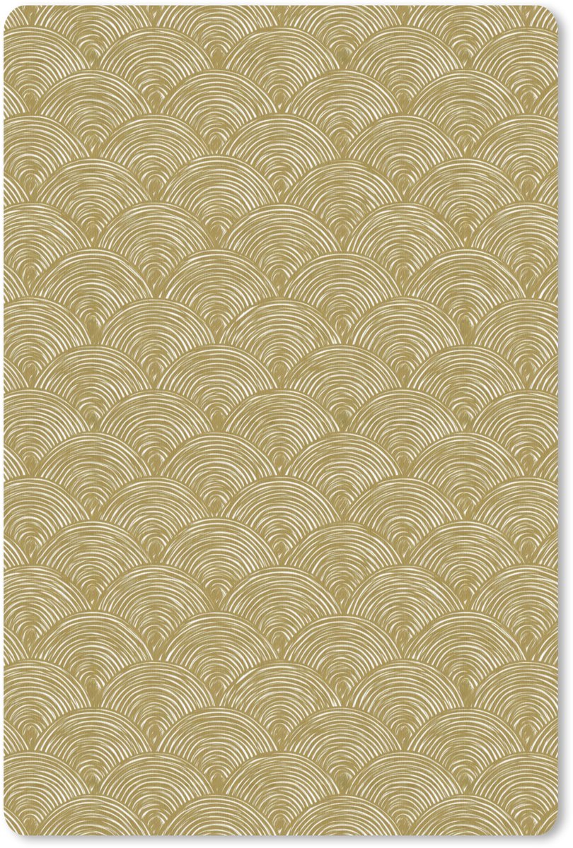 Muismat 13x20 cm - Mousepad Waaier - Geometrisch - Groen - Muismatten