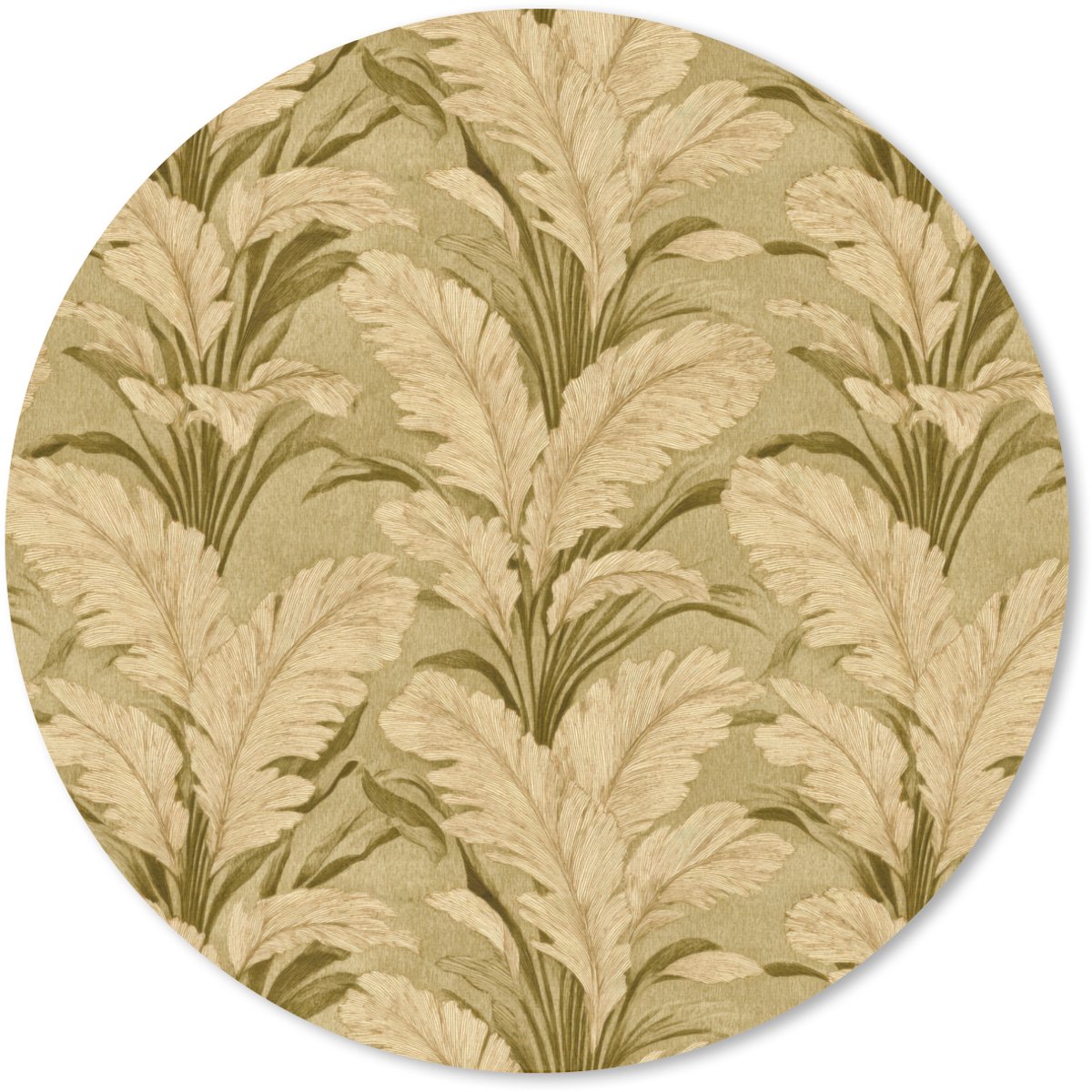 Muismat rond 40x40 cm - Mousepad Palmbladeren - Klassiek - Groen - Ronde muismatten
