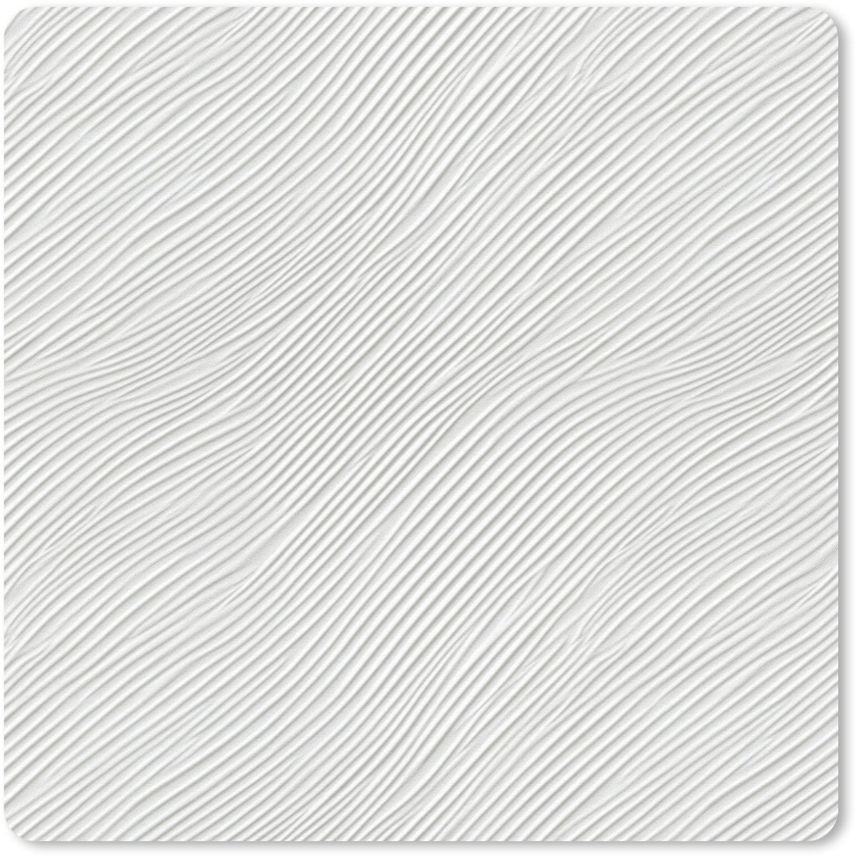 Muismat 30x30 cm - Mousepad Golven - Ribbels - Wit - Muismatten