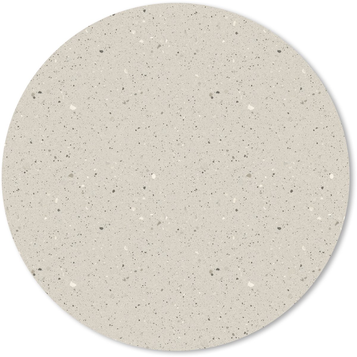 Muismat rond 20x20 cm - Mousepad Lichtbeige - Terrazzo - Grijs - Ronde muismatten