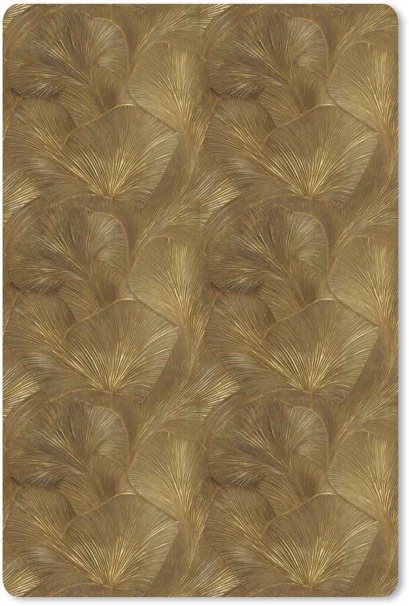 Muismat 13x20 cm - Mousepad Organisch - Lijnen - Goud - Muismatten