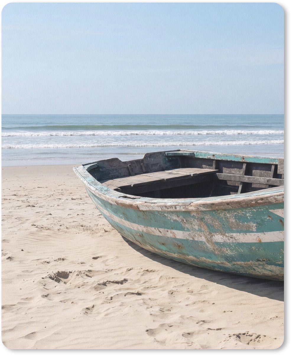 Muismat 12x16 cm - Mousepad Boot - Zandstrand - Zee - Muismatten