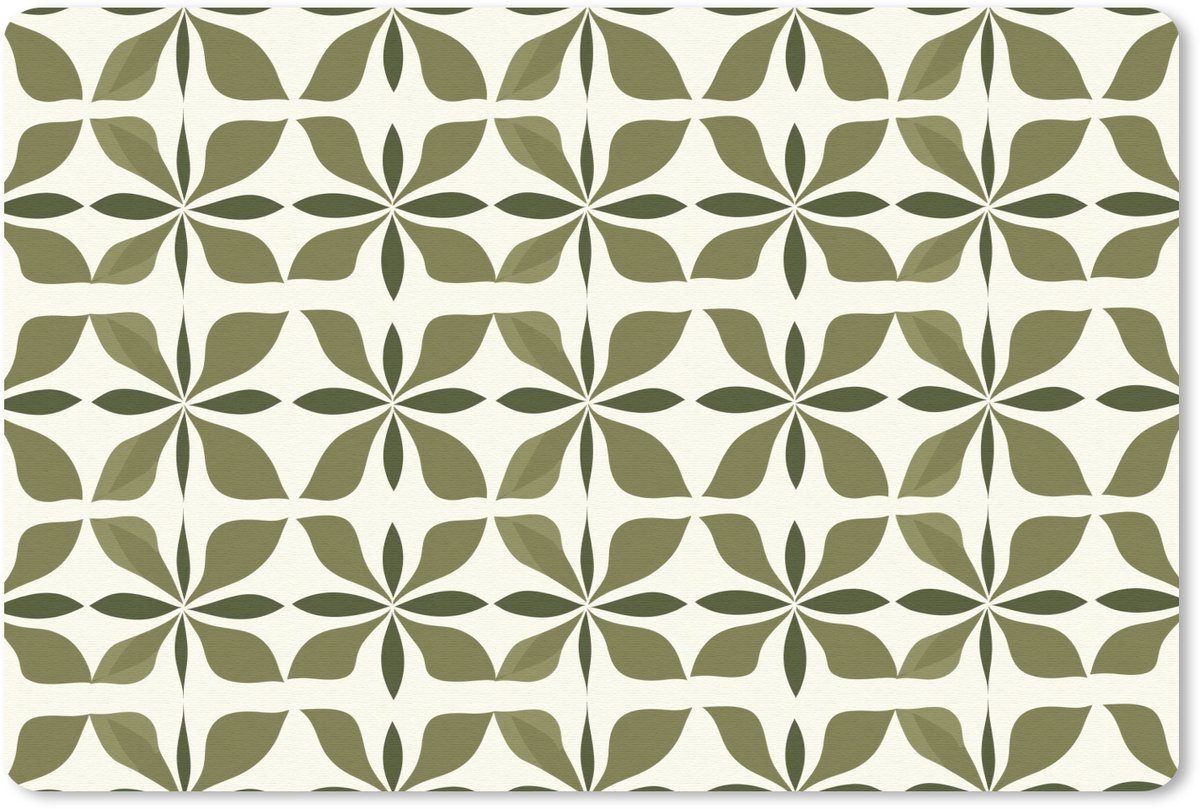 Muismat 13x8 cm - Mousepad Botanisch - Retro - Groen - Muismatten