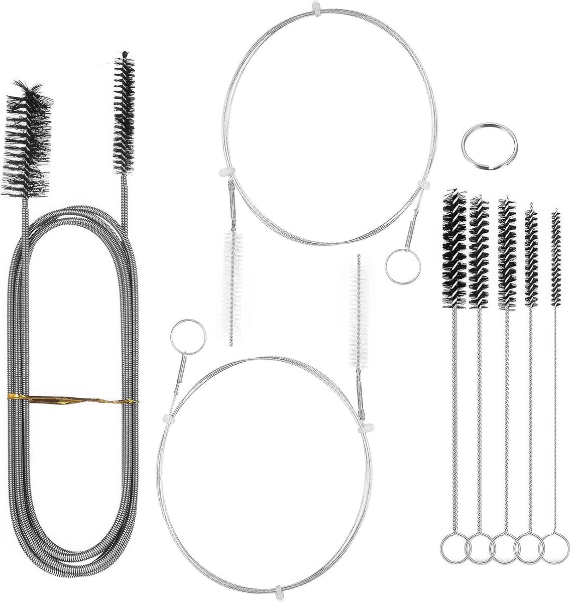 8pcs Professionele Afvoerontstopper - Ferrets Schoonmaakborstel - Sanitair Ontstoppen - Toilet Afvoerborstel - Keuken Afvoer - Douche Ontstopper